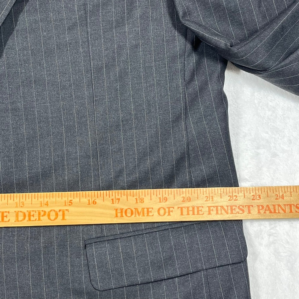 Hickey Freeman Madison Wool Two-Button Blazer Men 44L Grey Pinstripe Loro Piana - Picture 12 of 14